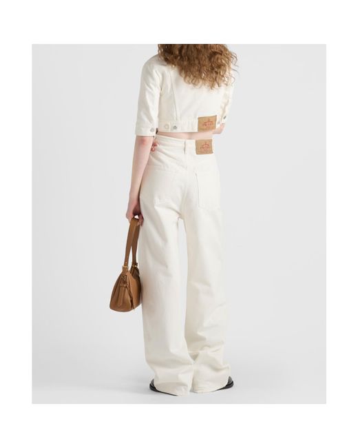 Prada White Wide-Leg Denim Jeans