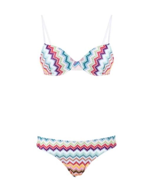 Missoni Multicolor Lurex Zigzag Bikini Set