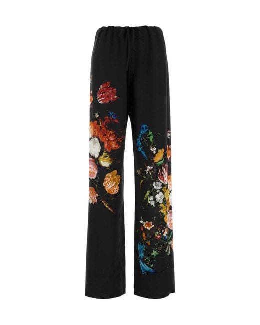 Dries Van Noten Black Elasticated Viscose Pants