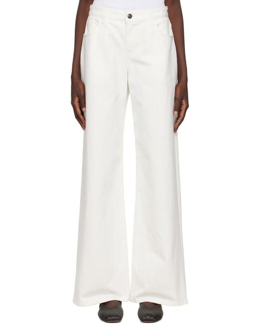 The Row White Straight-Leg Jeans