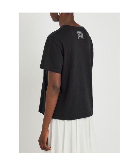 Totême Black Solid-Color Cotton T-Shirt