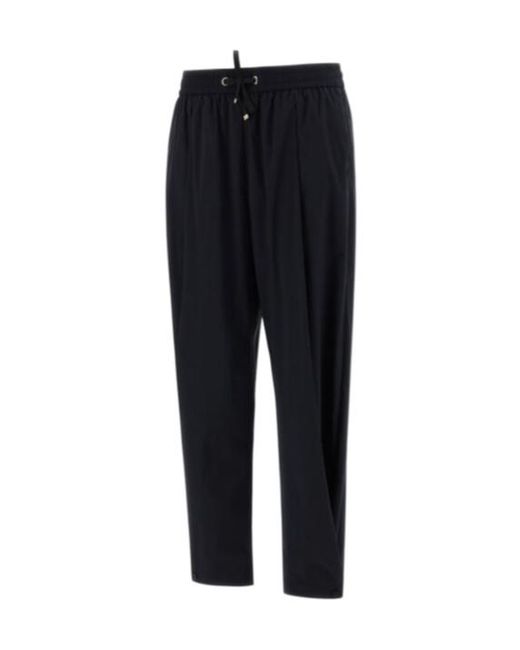 Herno Blue Lightweight Drawstring Cropped Trousers