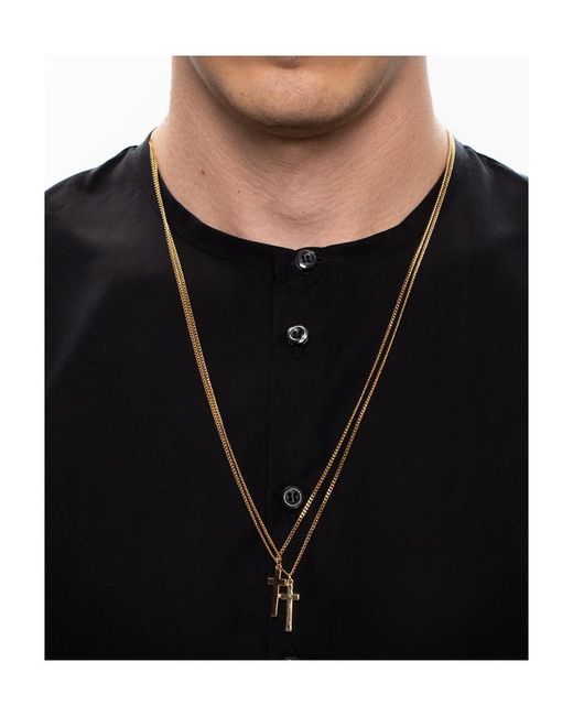 DSquared² White Cross-Pendant Necklace for men