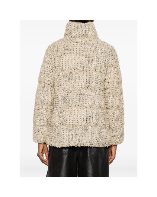 Moncler Natural Cochelle Tweed Short Down Jacket