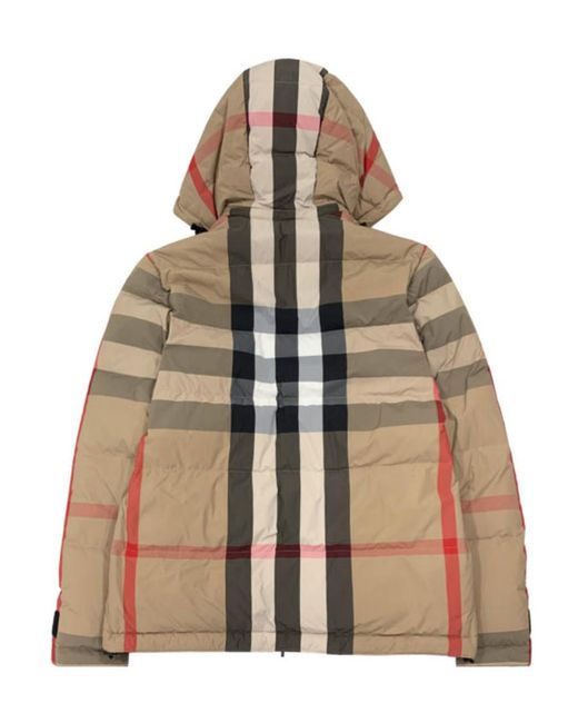 Burberry Brown Reversible Check Puffer Jacket for men