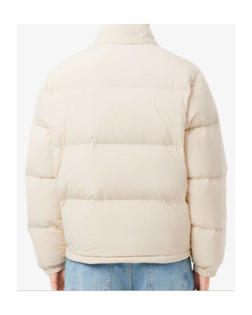 Lacoste White Zip-Up Padded Jacket for men