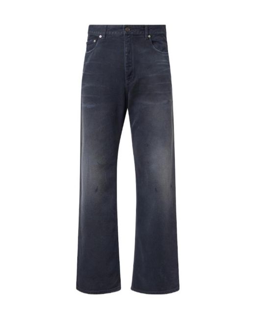 Balenciaga Blue Faded Straight Jeans for men