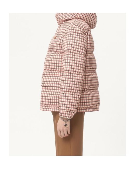Valentino Pink Checked High Neck Coat for men