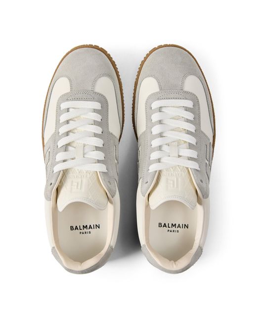 Balmain White Color Block Sneaker for men