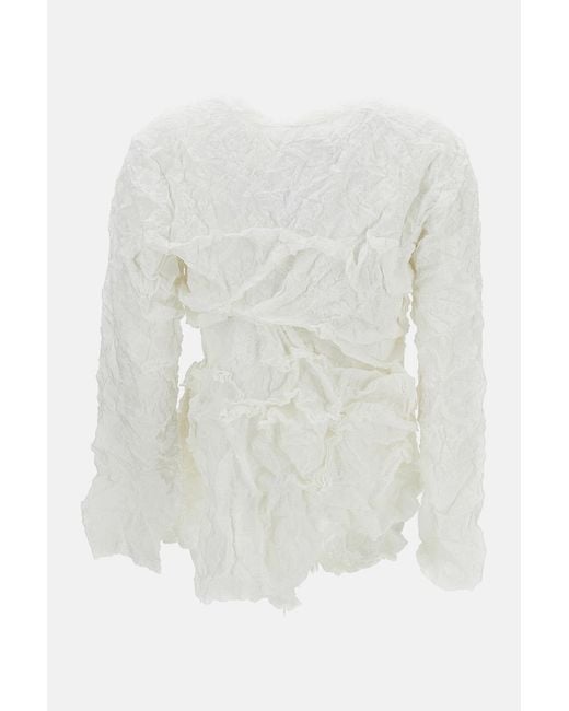 Comme des Garçons White Comme Des Garçons Ruffled Top