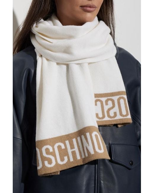 Moschino White Rectangular Scarf for men