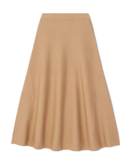 Gabriela Hearst Natural Freddie Wool, Silk And Cashmere-Blend Midi Skirt