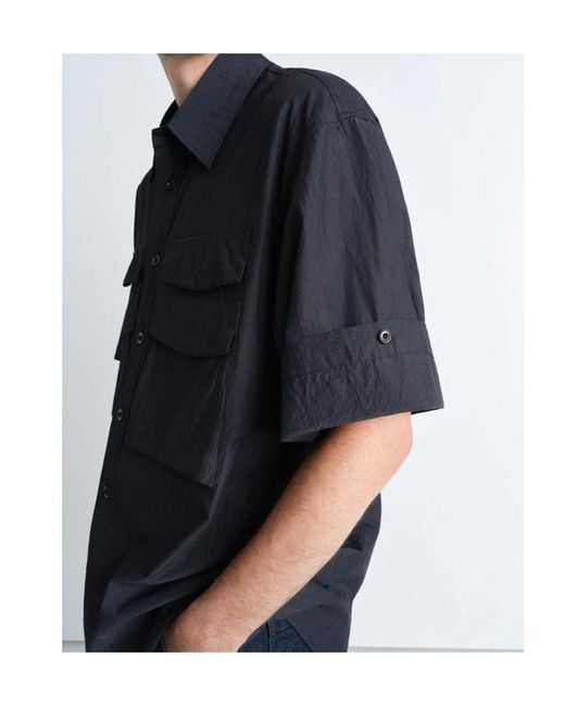 Lemaire Blue Button-Detailed Collared Shirt for men