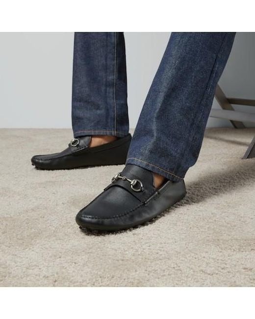 Gucci Black Horsebit Slip-On Drivers for men