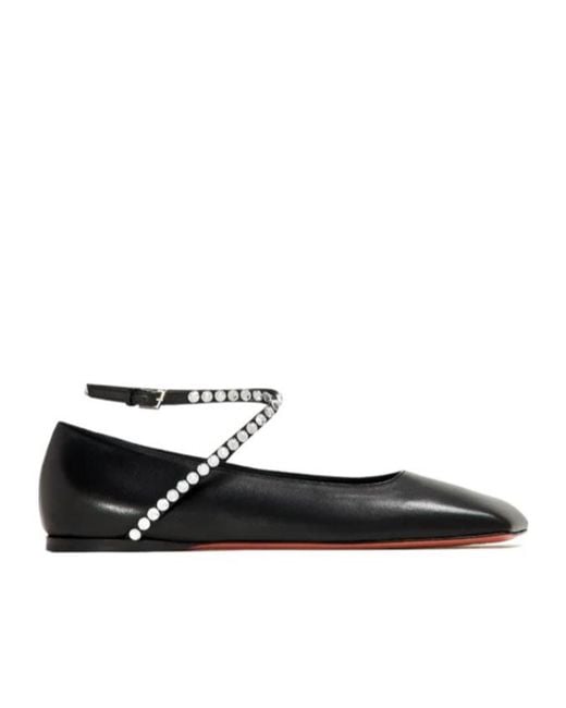 AMINA MUADDI Black Ballet Flats