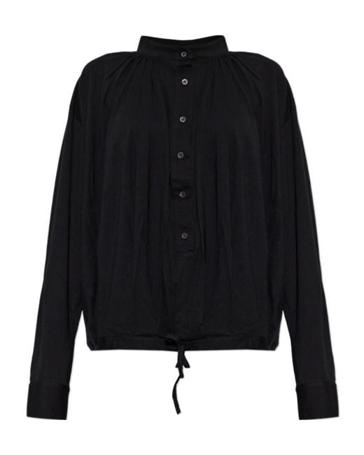 Dries Van Noten Black Loose Cotton Blouse