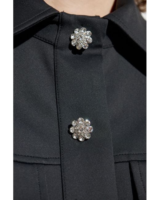 Ganni Black Chest Pocket Mini Dress
