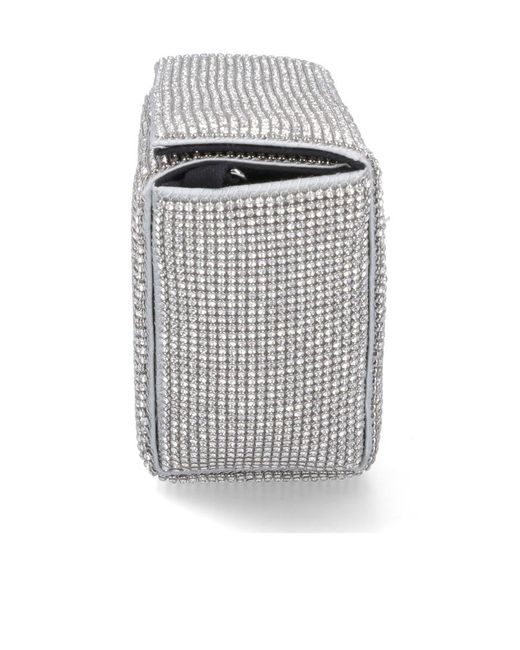 Kara Gray Embellished Box-Shaped Chain-Linked Shoulder Bag