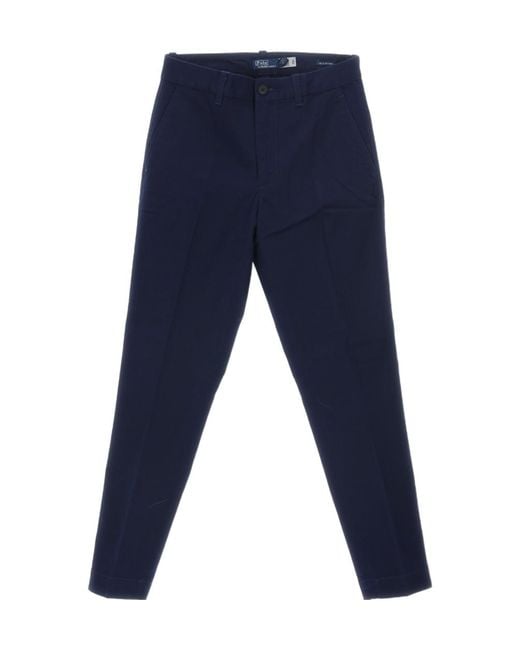 Polo Ralph Lauren Blue Cropped Slim Fit Twill Chino Trousers