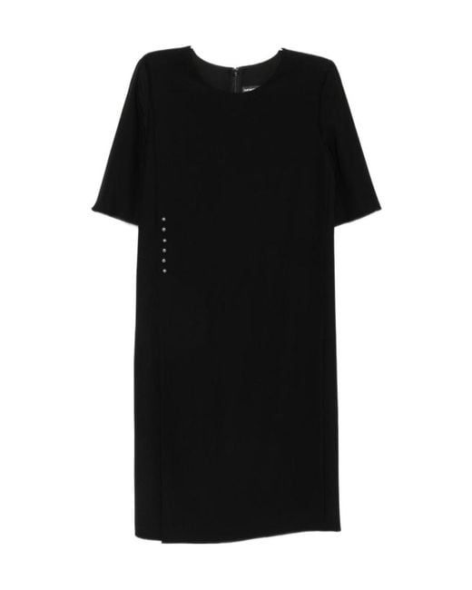 Emporio Armani Black Stud-Embellished Mini Dress