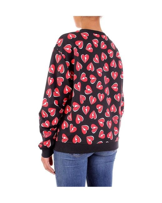 Moschino Red Printed Sweater
