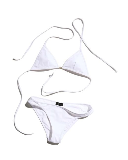 Gucci White Stretch Jersey Bikini