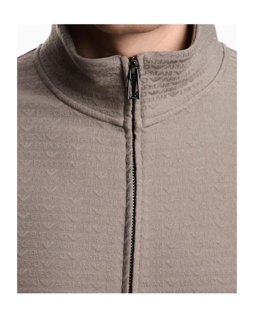 Emporio Armani Brown Full-Zip Sweatshirt for men