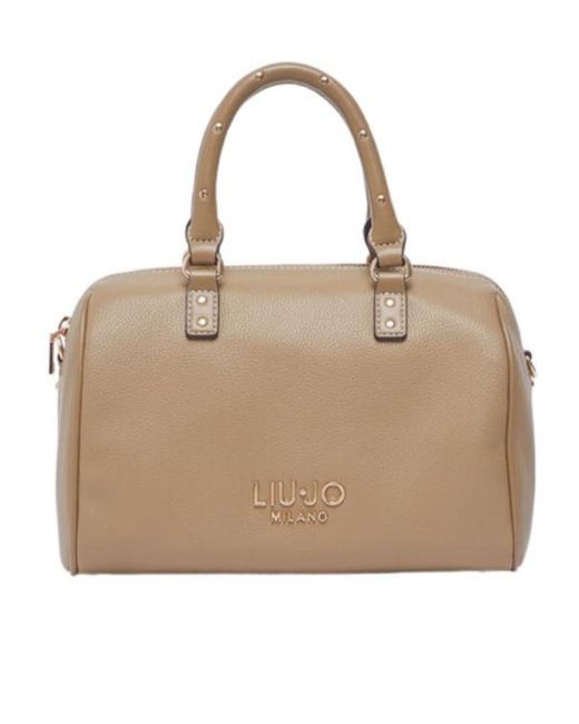 Liu Jo Natural Logo Plaque Small Satchel Tote Bag
