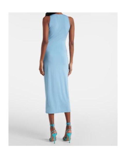 Nensi Dojaka Blue Cosimina Floral Midi Dress