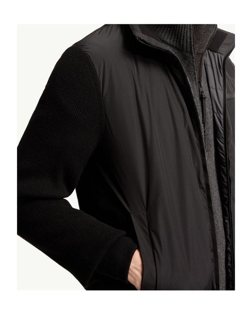 Moncler Black Logo Patch Cardigan for men