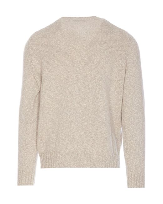 Brunello Cucinelli White Crewneck Knitted Jumper for men