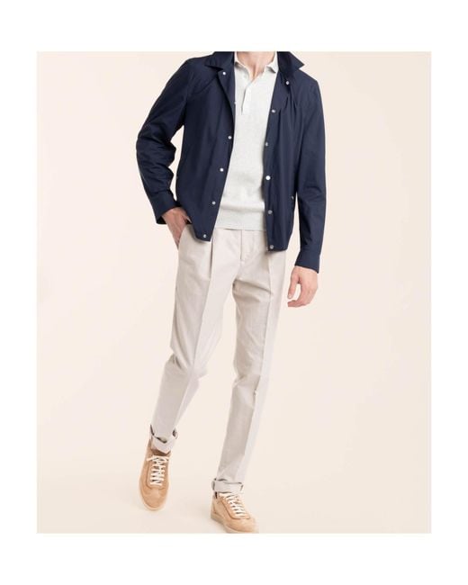 Brunello Cucinelli Multicolor Pleated Turn-Up Trousers for men