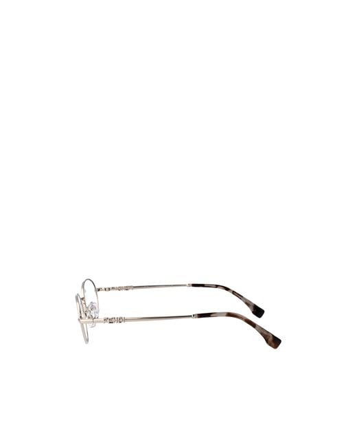 Fendi White Eyewear Oval Frame Glasses