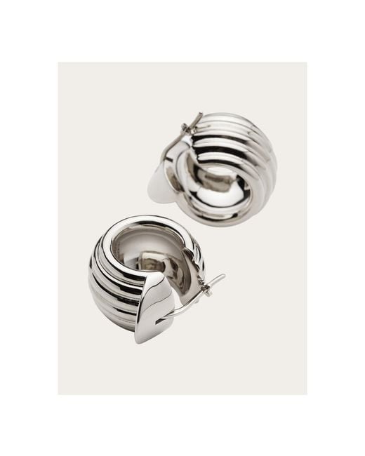 Ferragamo White Ring Earrings
