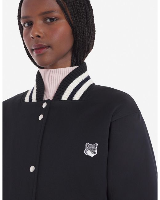 Maison Kitsuné Blue Maison Kitsuné Fox Head Patch Bomber Jacket