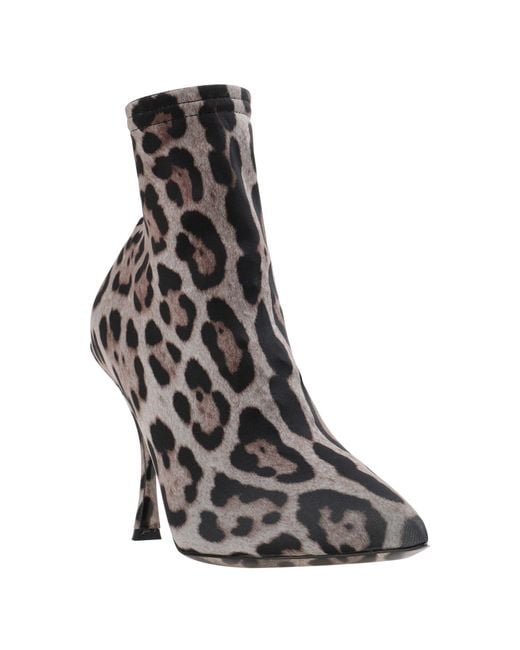 Dolce & Gabbana Black Casual Leopard Print Ankle Boots