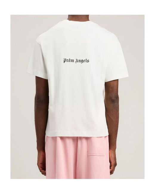 Palm Angels White Statement Regular Tee for men