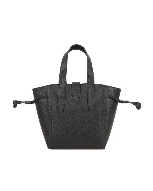 Furla Black Mini Net Leather Tote Bag