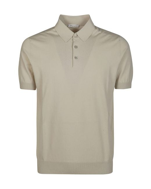 Paolo Pecora Gray Fine Knit Polo Shirt for men