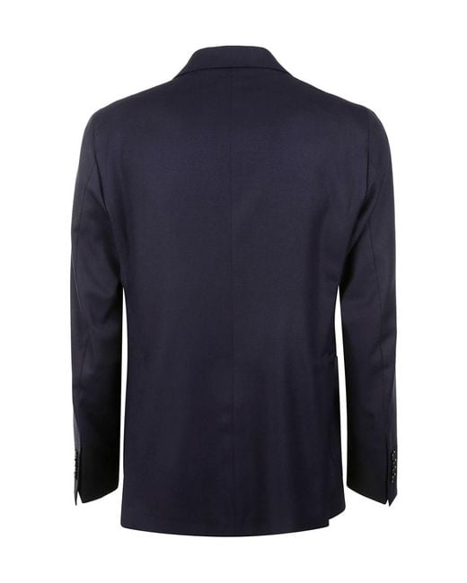Tagliatore Blue Single-Breasted Patch-Pocket Blazer for men