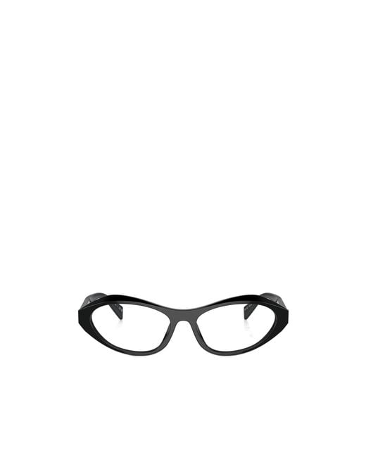 Prada White Eyewear Cat-Eye Glasses