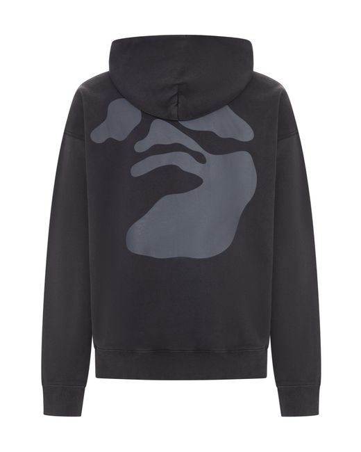 Off-White c/o Virgil Abloh Blue Swimming Face Skate Hoodie for men
