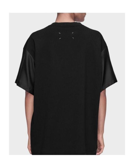 Maison Margiela Black Floral Printed V-Neck T-Shirt for men