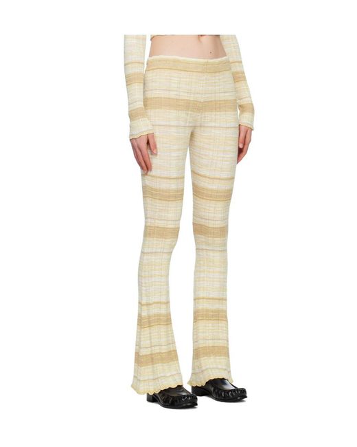 Acne Natural Striped Horn Casual Pants