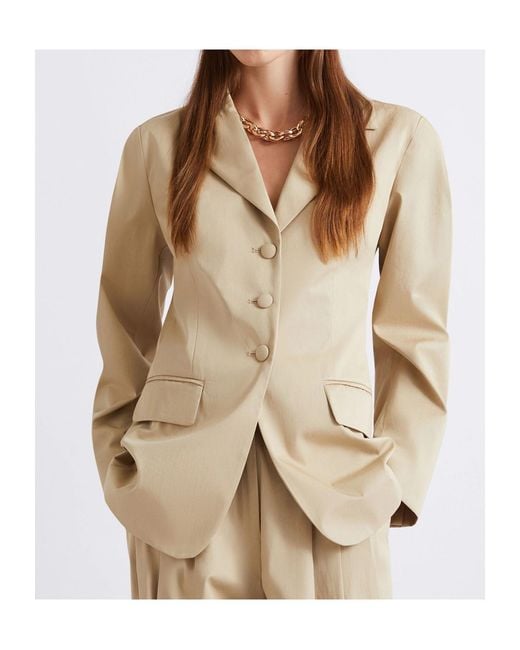 Marella Natural Structured Gabardine Blazer