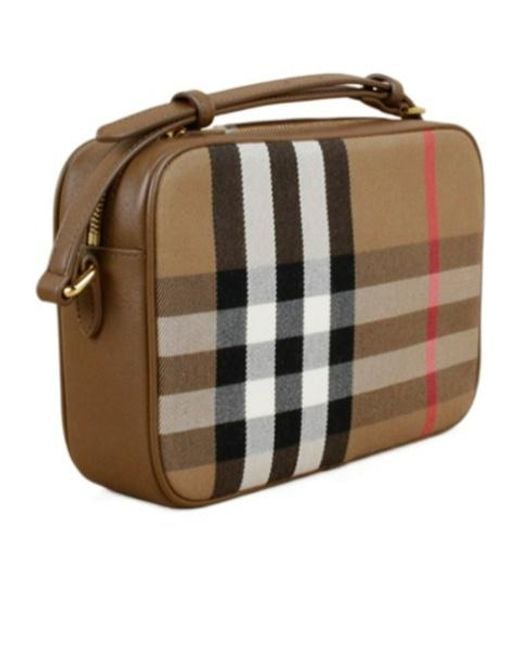 Burberry Multicolor Checked Large Camera Crossbody Bag