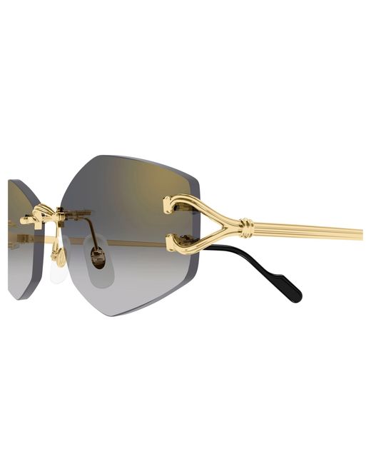Cartier Black Rimless Irregular Sunglasses for men