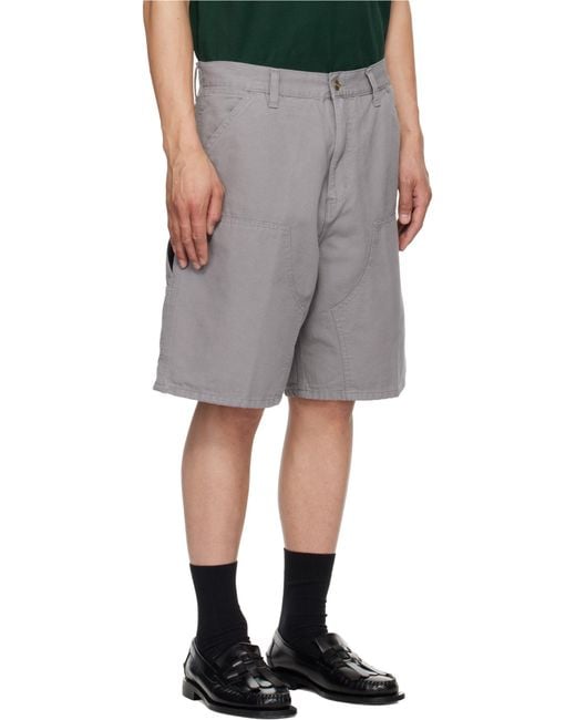 Carhartt Gray Double Knee Relaxed Fit Shorts for men