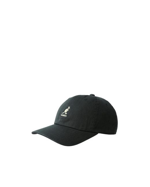 Kangol Black Logo Washed Baseball Cap for men