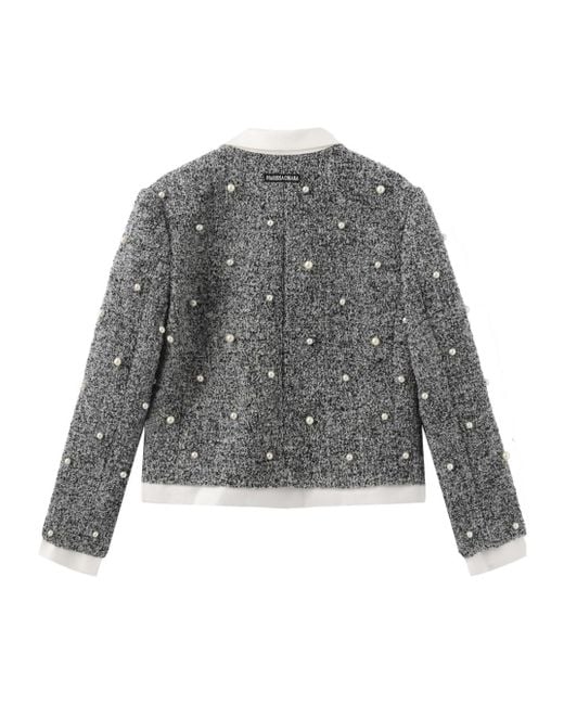 Marissa Chiara Gray Pearl Long-Sleeved Jacket